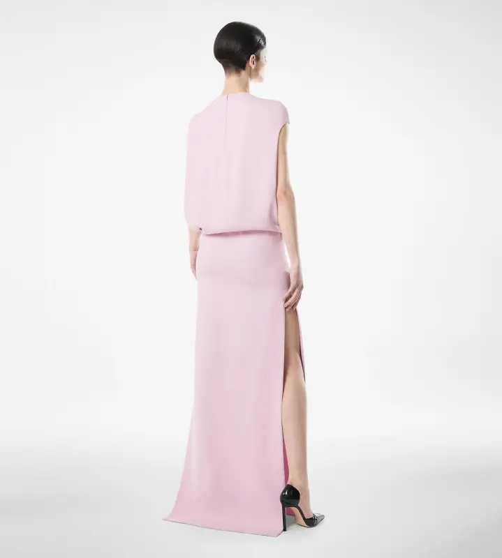 SILK DOUBLE GEORGETTE STRETCH EVENING DRESS ORCHID PINK online